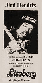 jimi hendrix memorabilia 1970 / gothenburg september 1, 1970