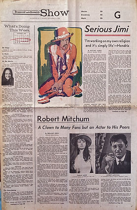 jimi hendrix newspaper 1969 /rochester democrat and chronicle september 14, 1969