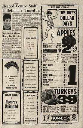 jimi hendrix newspaper collector archives press/ feb. 14, 1968 /Edmonton Journal