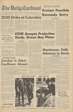 jimi hendrix newspaper/the daily cardinal  march 15, 1968