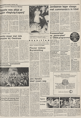 jimi hendrix newspapers 1970 / algemeen handelsblad september 14, 1970