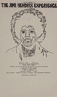 jimi hendrix memorabilia 1969/handbill concert canceled