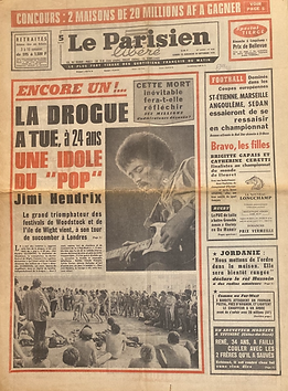 jimi hendrix newspapers 1970 / le parisien sept. 19 & 20, 1970