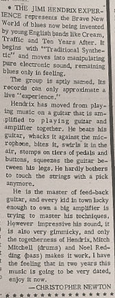 jimi hendrix collector newspaper 1968 / guardian february 16, 1968
