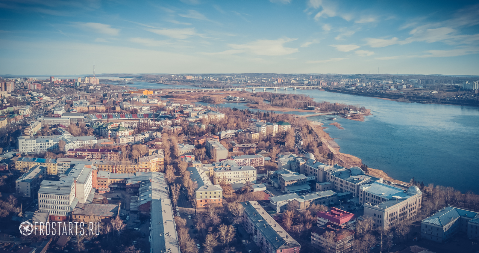Центр Иркутска с высоты