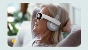 woman with earphones and glasses for gamma wave treatment