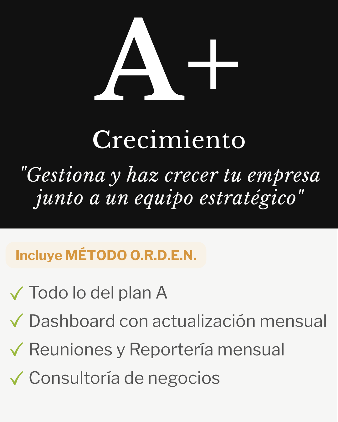 Plan A+ Crecimiento