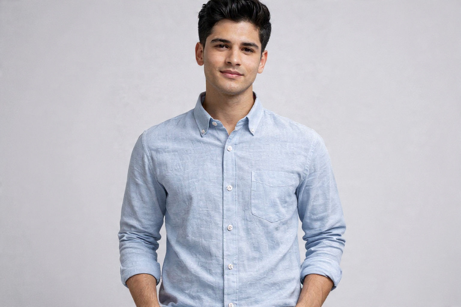 Men's Blue Linen shirt