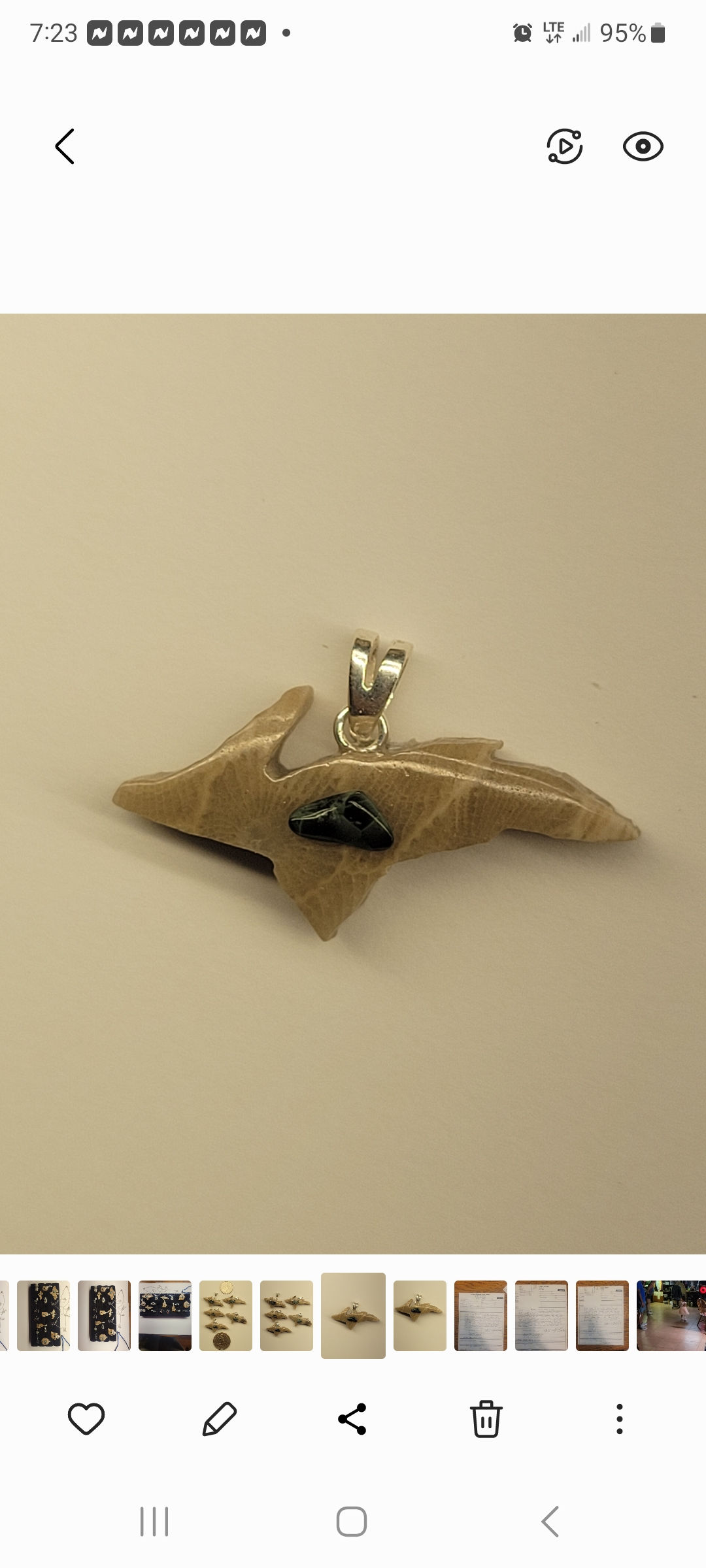 Michigan Upper shape petoskey Chlorastrolite pendant