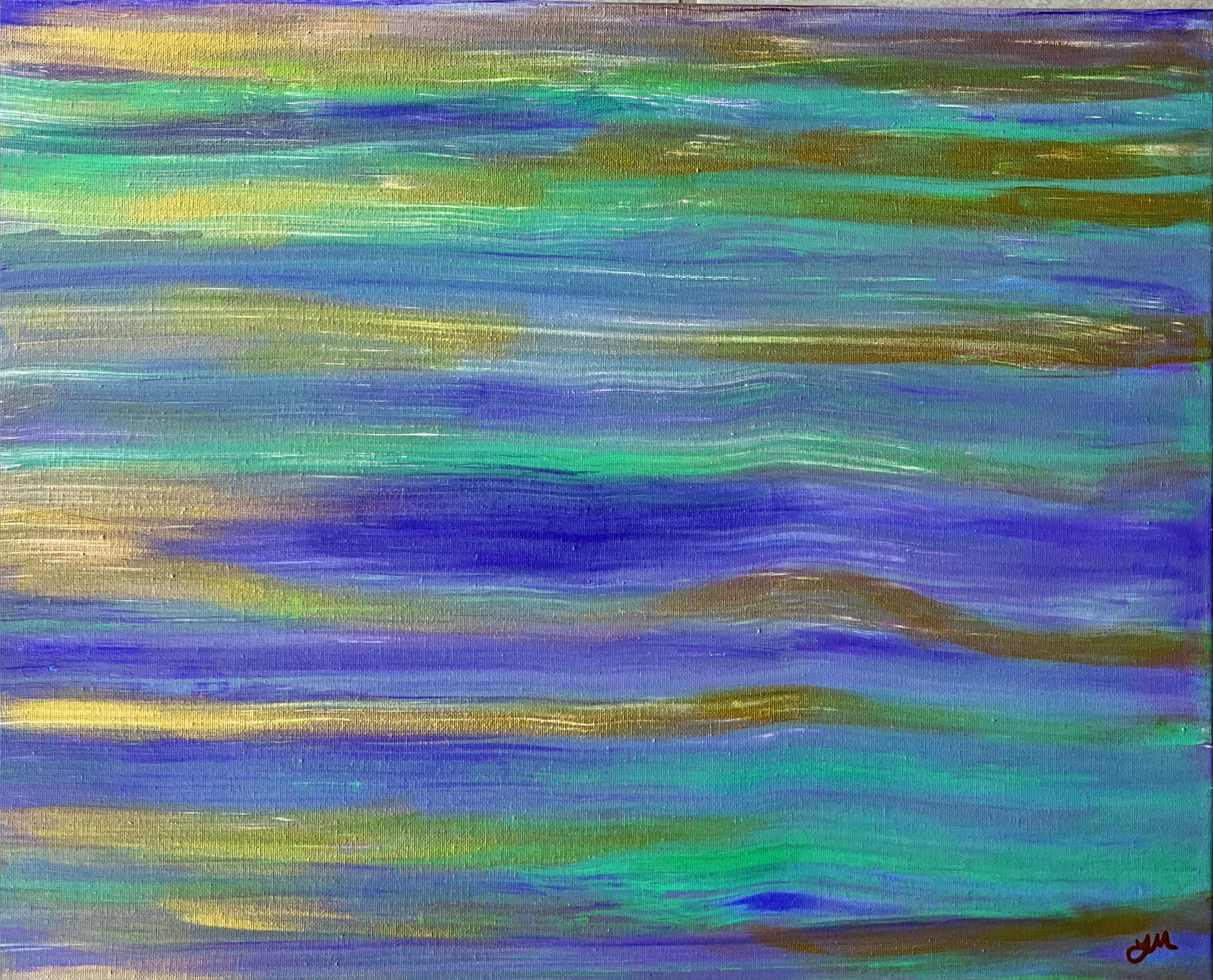 Shimmery acrylic painting