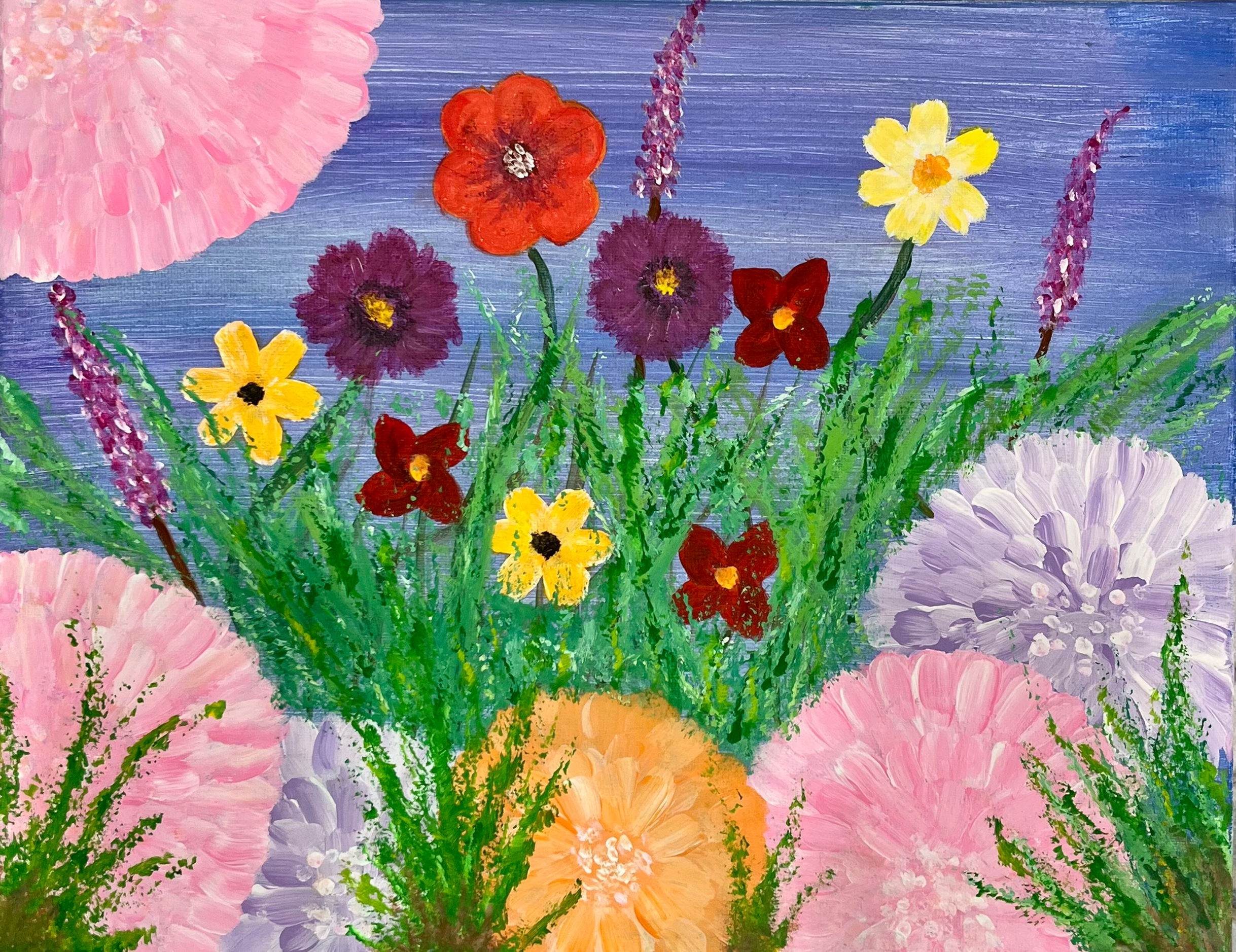 Floral Acrylic Painting in many colors