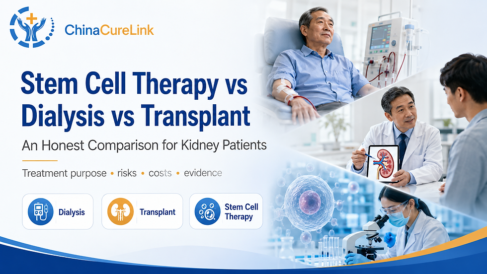 Stem cell therapy vs dialysis vs transplant comparison for kidney failure patients