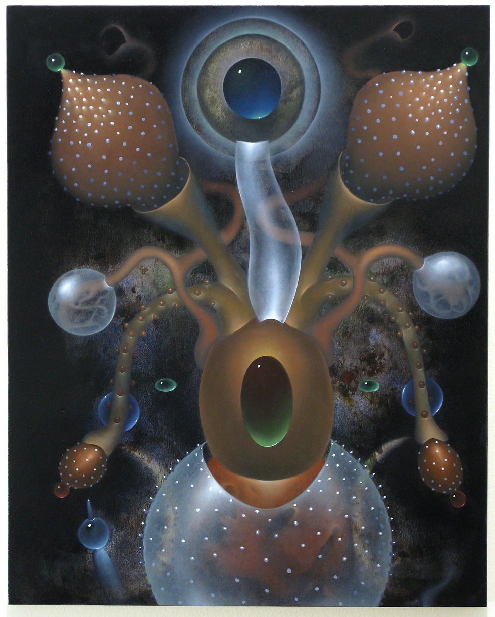 “Halo Spore” oil on wood panel, 24”x18”, 2017