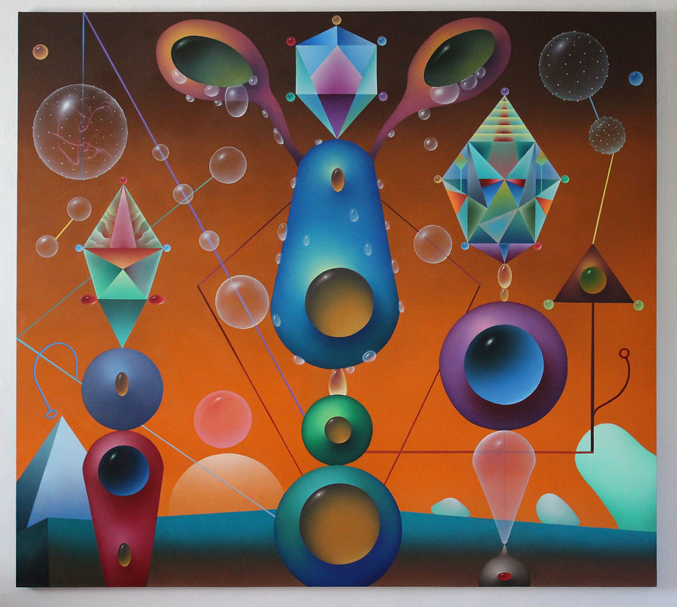 "Seraphim Cell", oil on canvas, 72"x80", 2021.