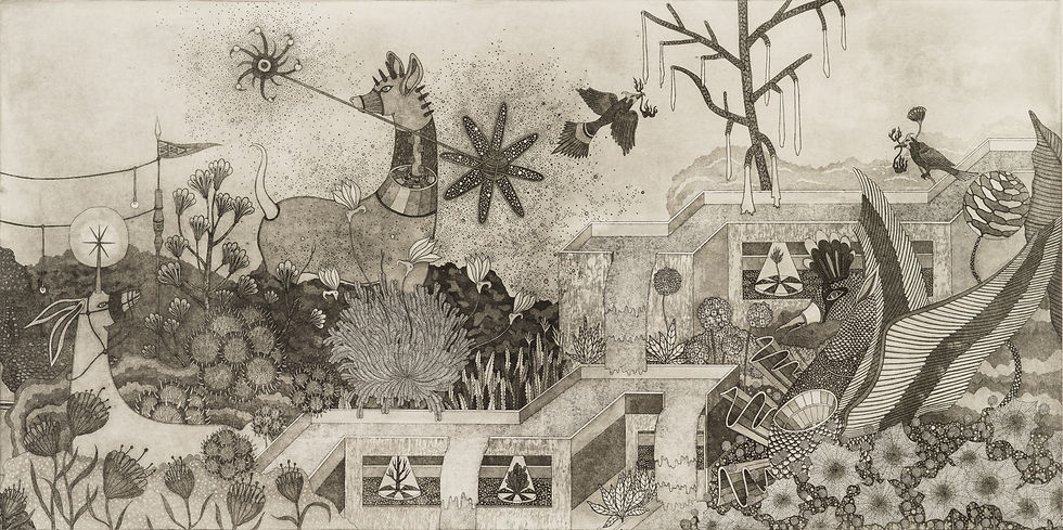 捕夢島-行星花園(右) 30X60cm 2016