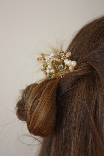 Secret Garden hair comb Handcrafted Secret Garden Hair Comb | 24K Gold Plated  main image 3