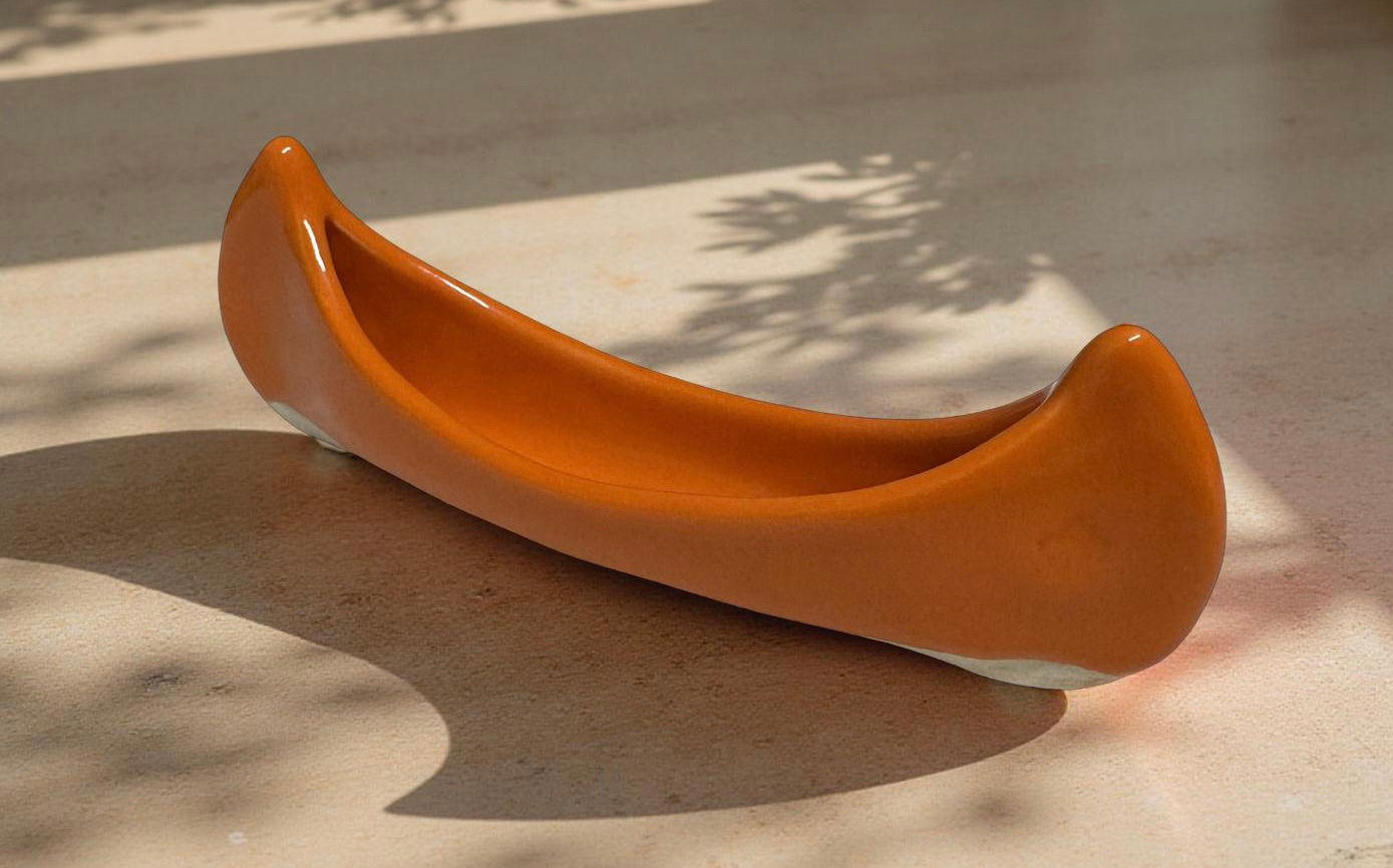 Orange mini canoe