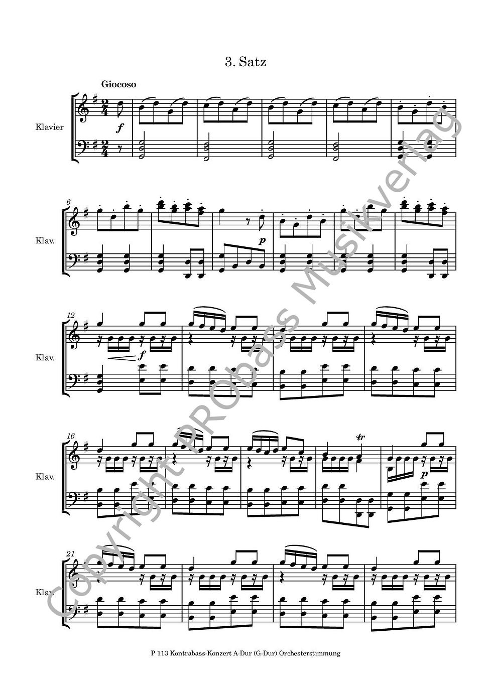 Dittersdorf A-Dur Kb+Pno Orchesterstimmung - Piano-022