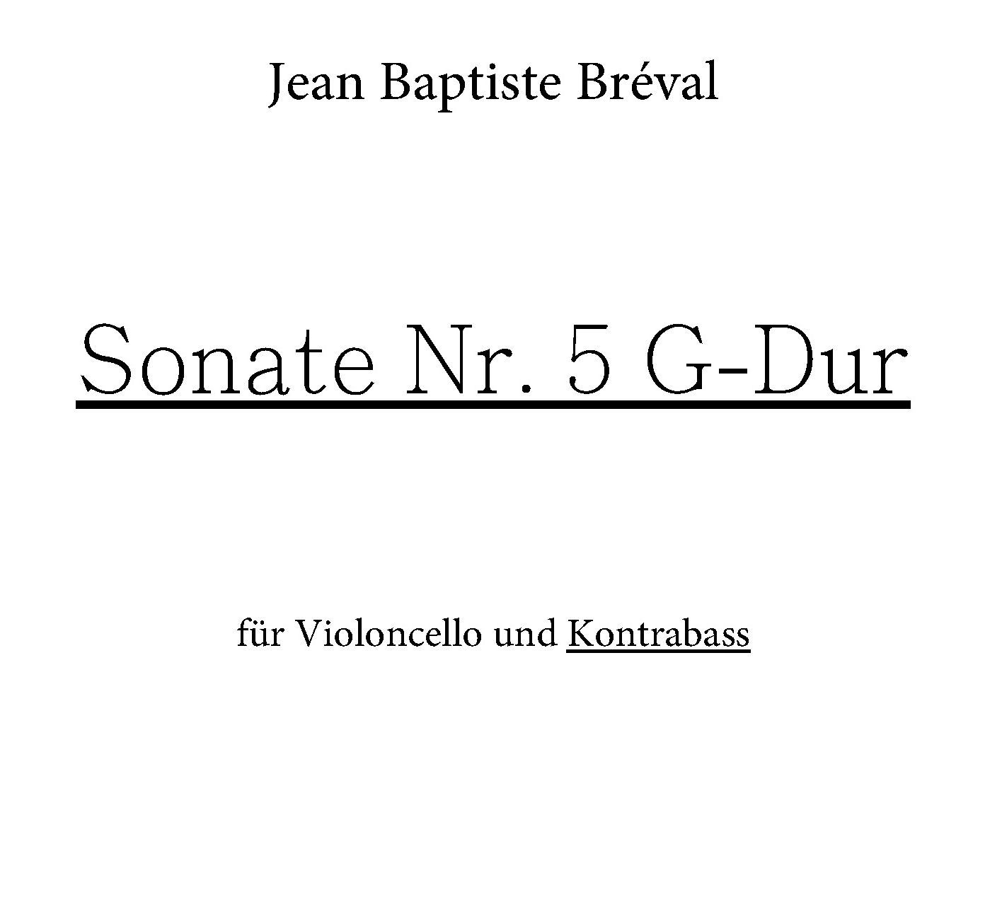 Jean Baptiste Bréval: „Sonate Nr. 5 G-Dur“ als pdf