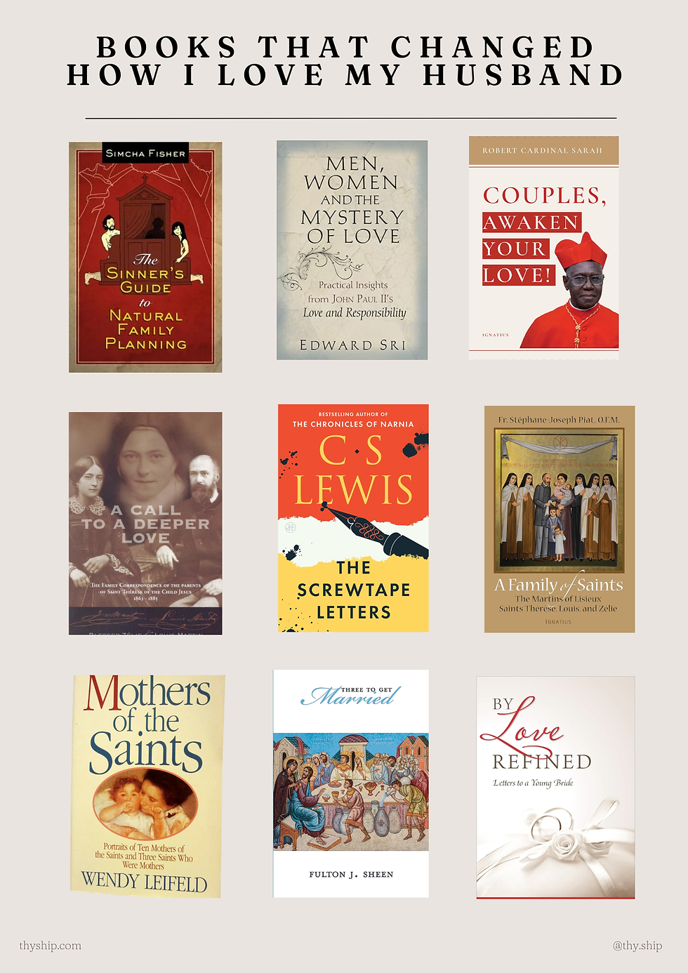 Books that changed how I love my husband