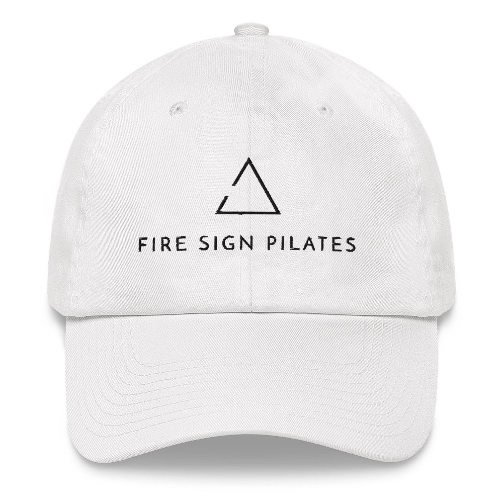 Fire Sign Pilates Dad Cap (White)