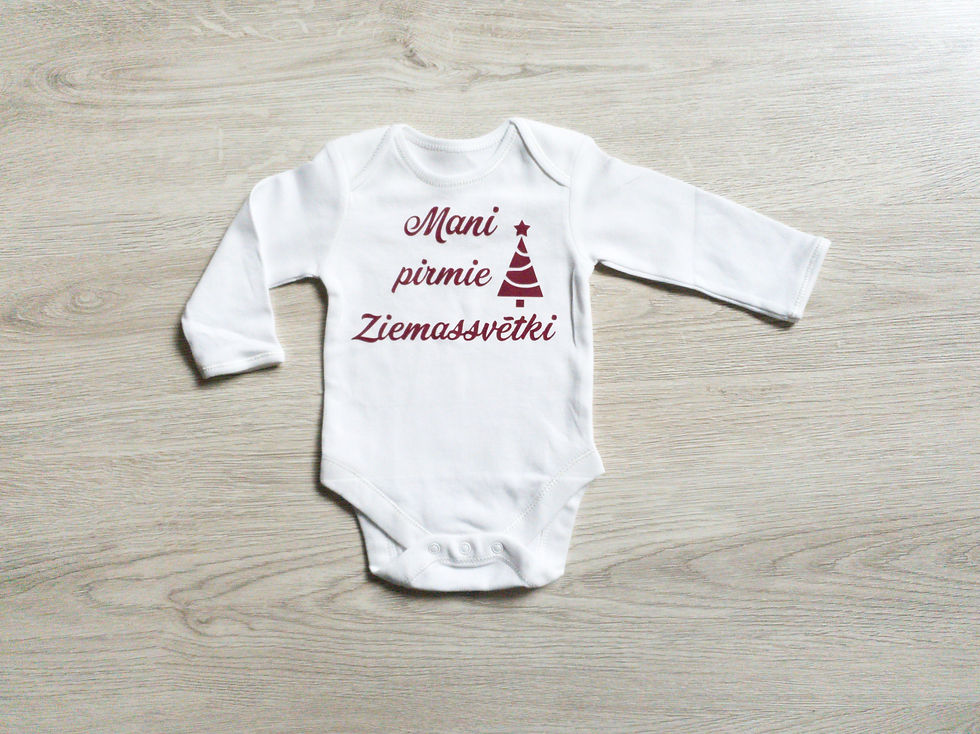 Thumbnail: Bodysuit with design "Mani pirmie Ziemassvētki"