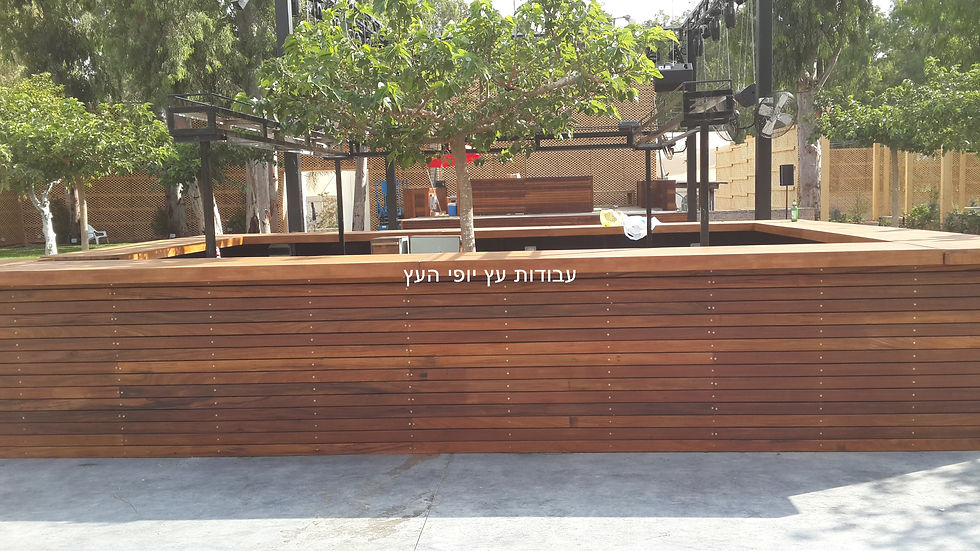 חיפוי בר מעץ איפאה כולל דלפק מעץ אלון