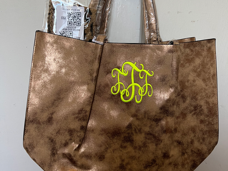 3T Monogram Distressed Metallic Tote Bags 4sale