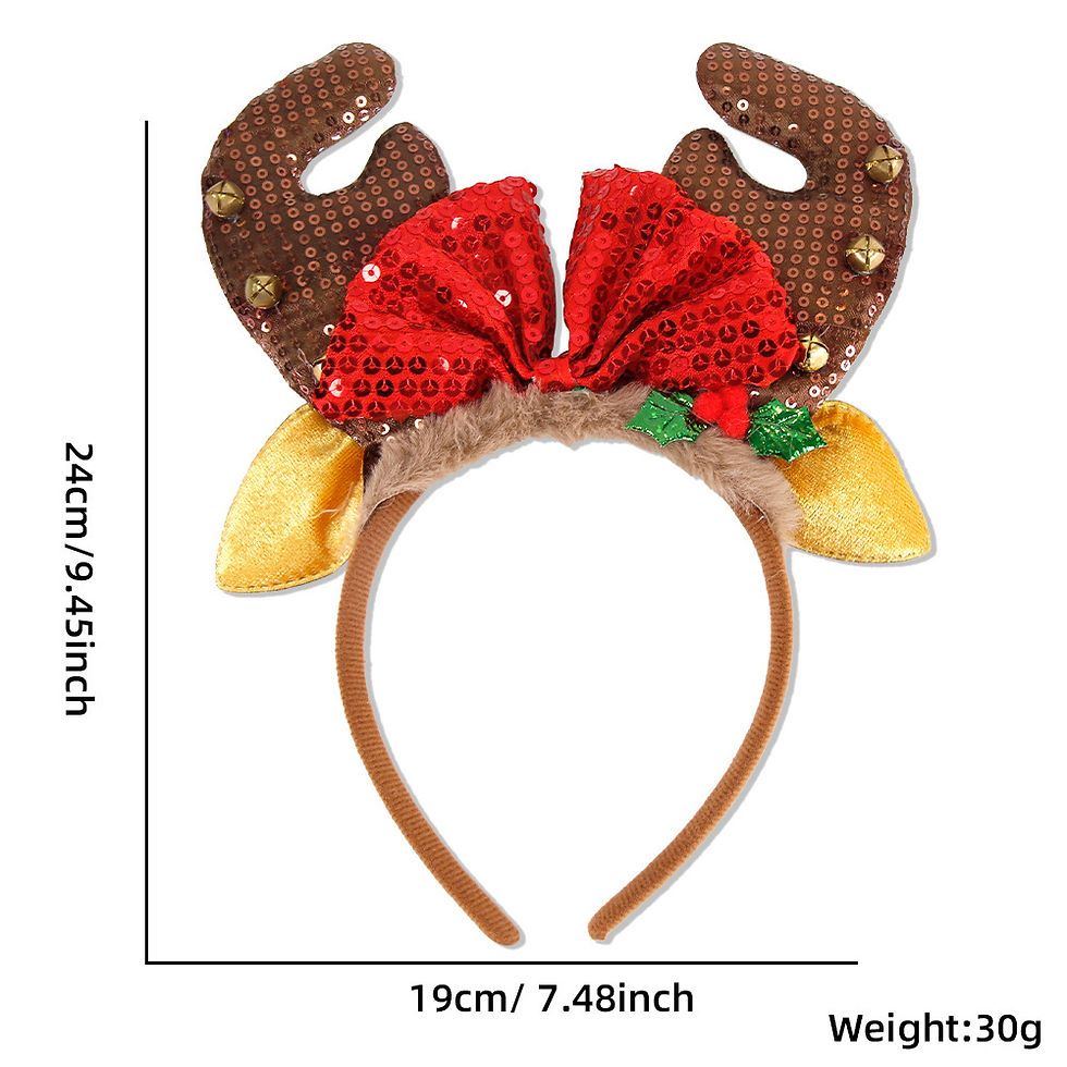Thumbnail: Christmas Party Headband Fun Santa Hat Reindeer Antlers Hair Accessories
