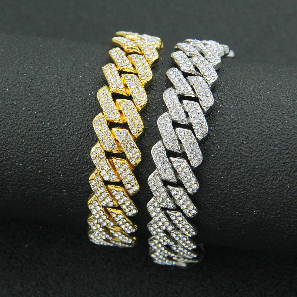 Thumbnail: hip-hop full-Diamond encryption Diamond Cuban chain men's necklace hipster exagg