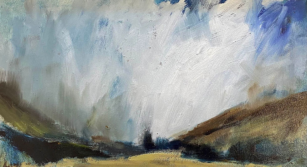Approaching Weather, Astrid Leeson, Oil on Board, £300, 43 x 27cm