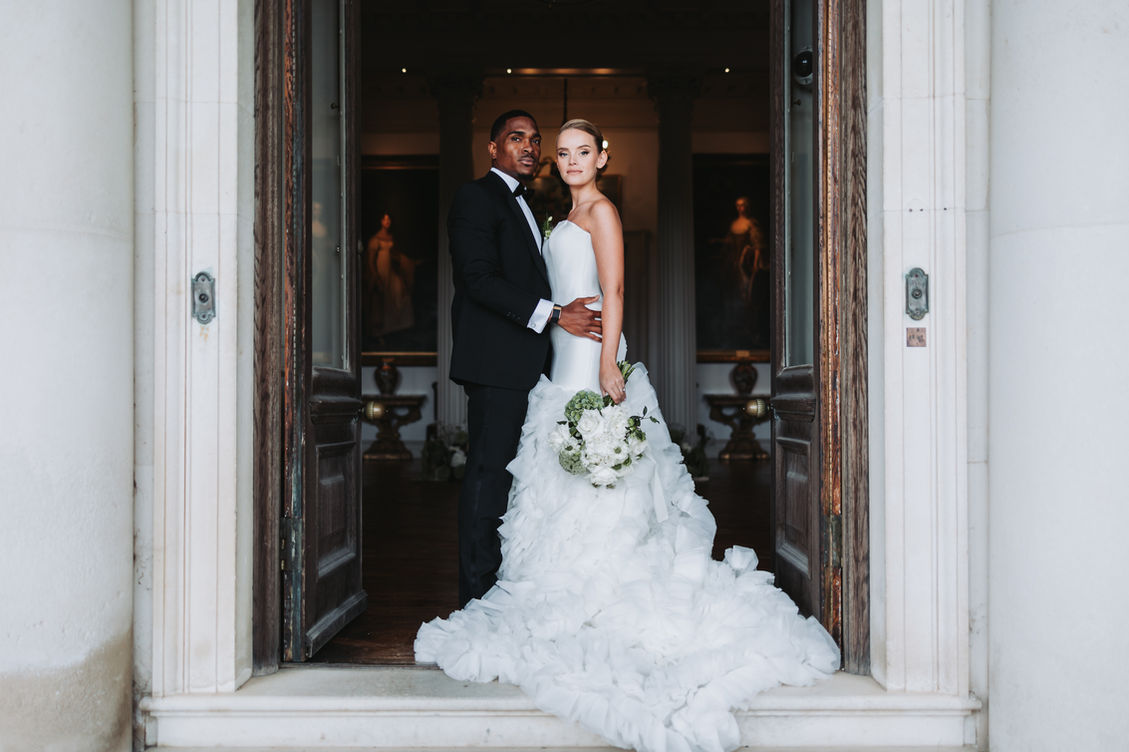 High end luxury wedding couples portraits and Stansted park