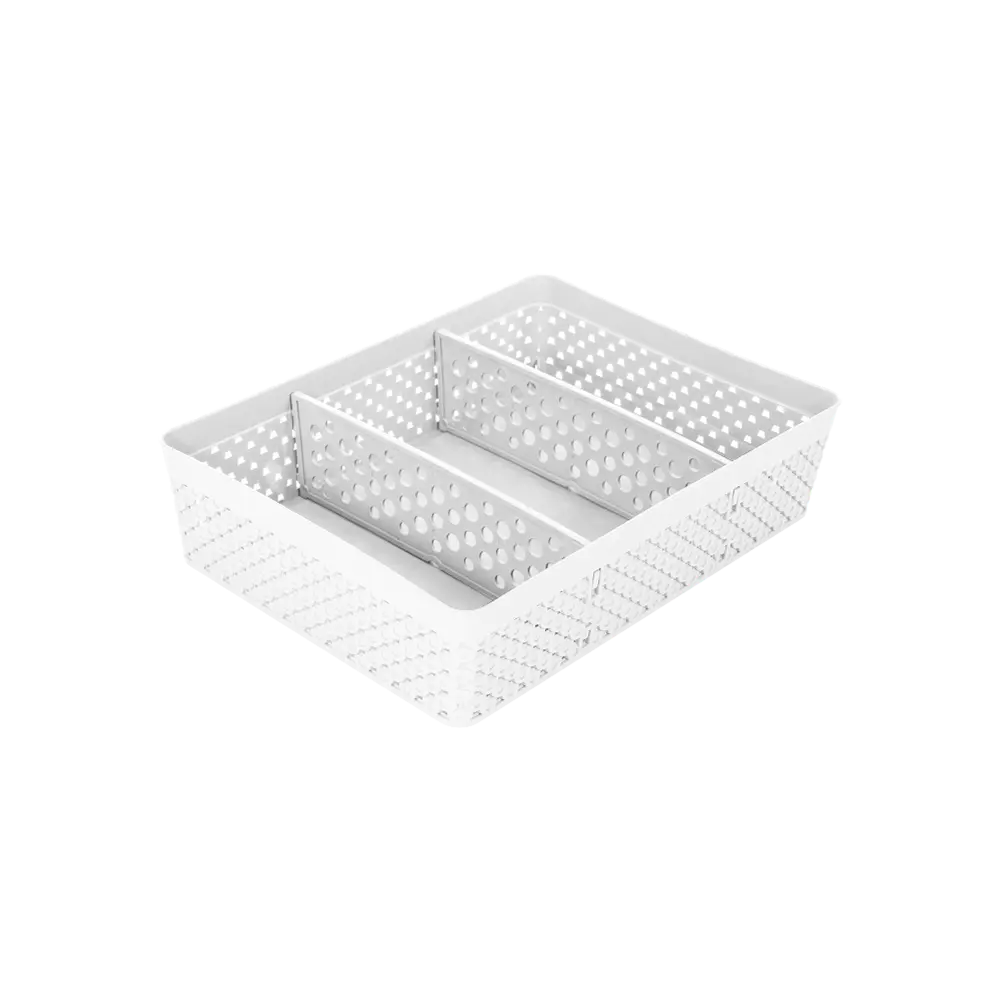 Cesta Organizadora Branca Média - 2 divisórias