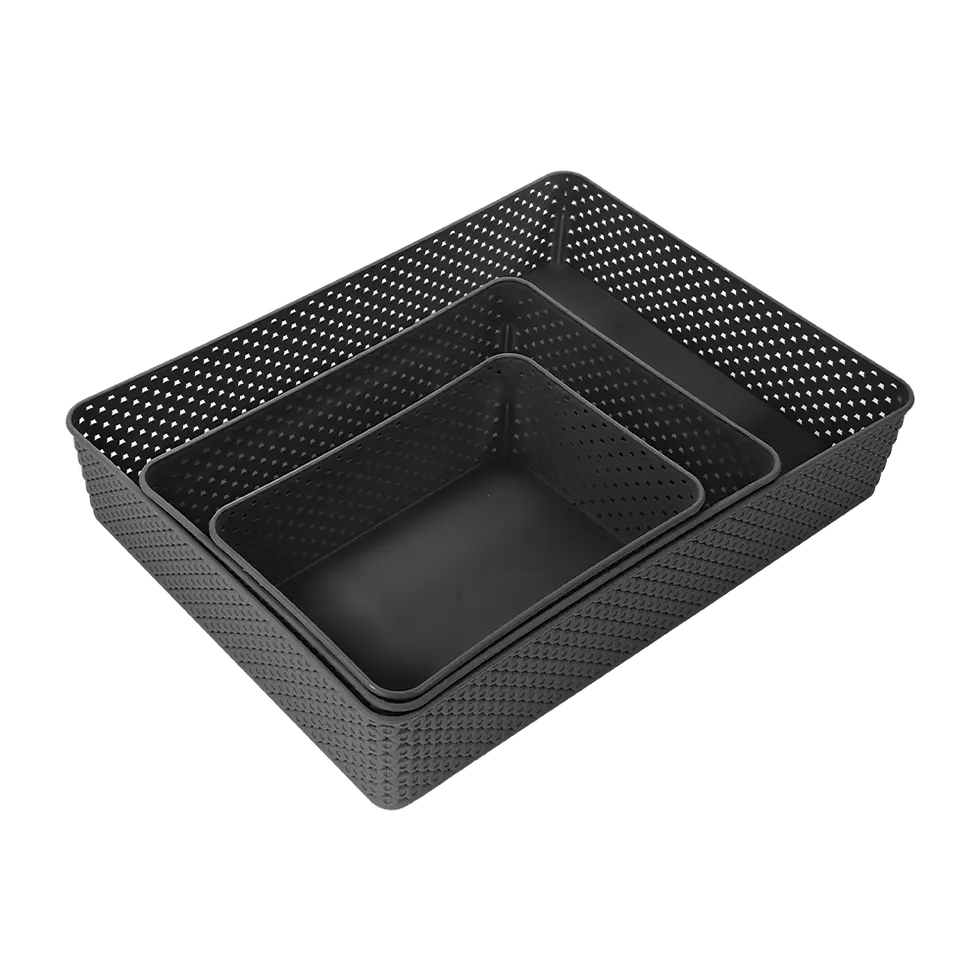 Kit Cestas Organizadoras Preta 3 unid.