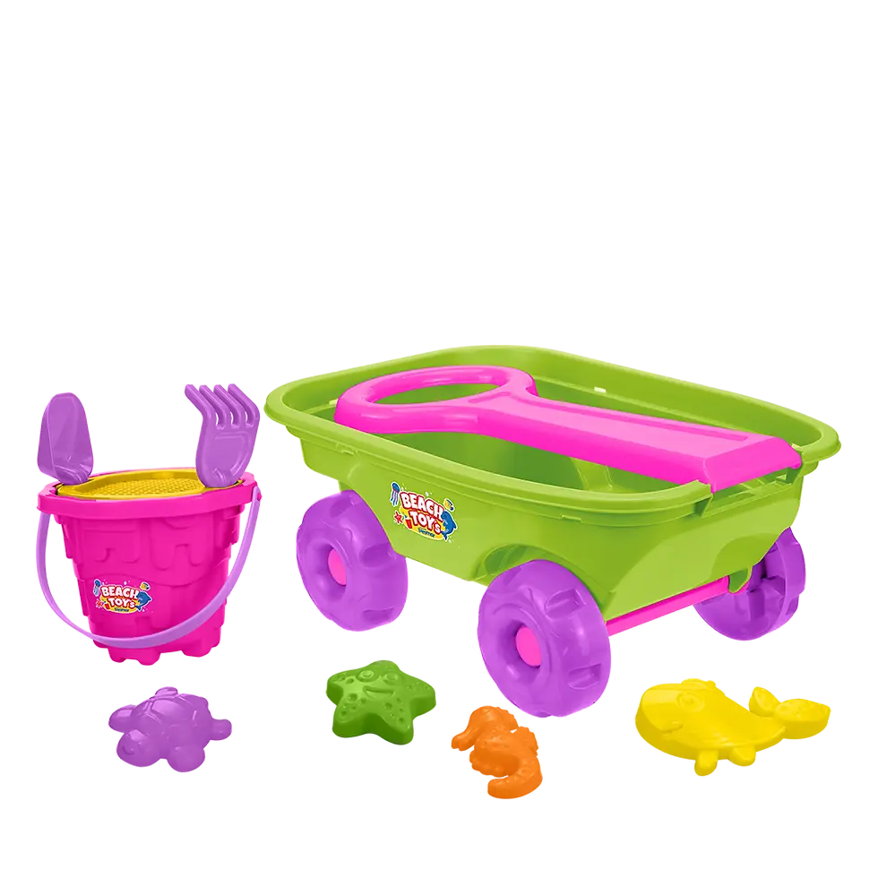 Miniatura: Beach Car Toys com Balde de Praia Mini Redondo | 9 peças