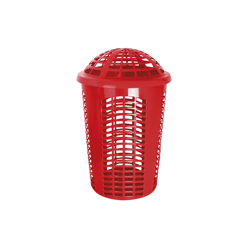 Cesto Telado Redondo Vermelho - 60L