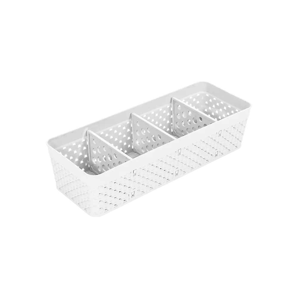 Cesta Organizadora Branca Média - 3 divisórias