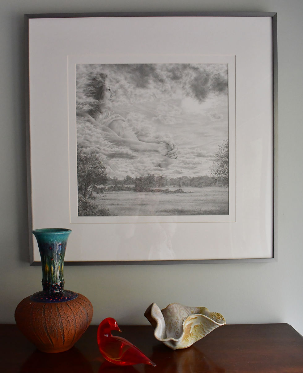 Thumbnail: Air Elemental: Prevailing Optimism giclee mystical print and graphite drawing