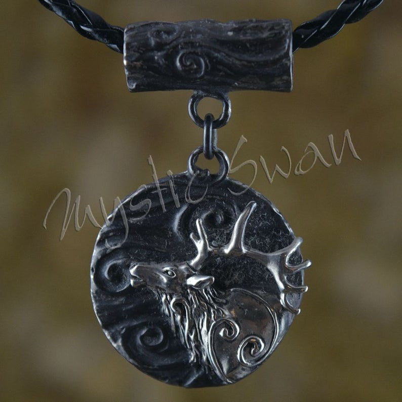 Thumbnail: Spirit Elk Necklace/Pendant in Sterling Silver