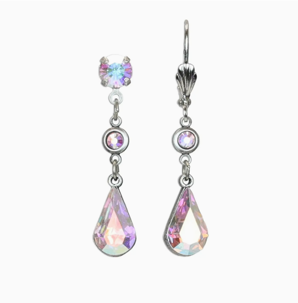 Classic Iridescent Crystal Teardrop Earring