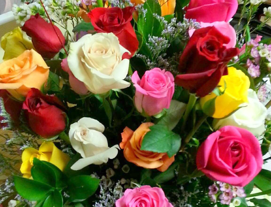 2 Dozen Kaleidoscope Roses indoorjungleflorist