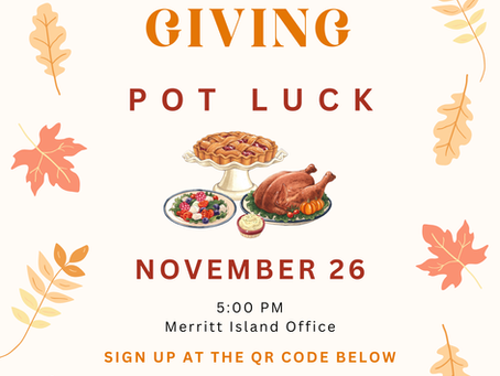 New Date for Thanksgiving Potluck 🦃🍁