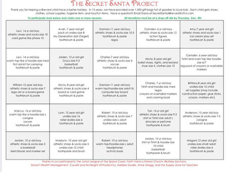 Annual Secret Santa List🎅