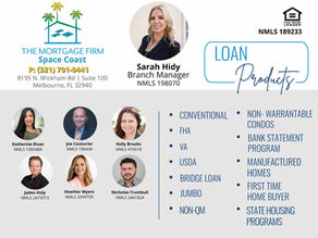 Co-branded marketing sheets- From The Sarah Hidy Team at the The Mortgage Firm