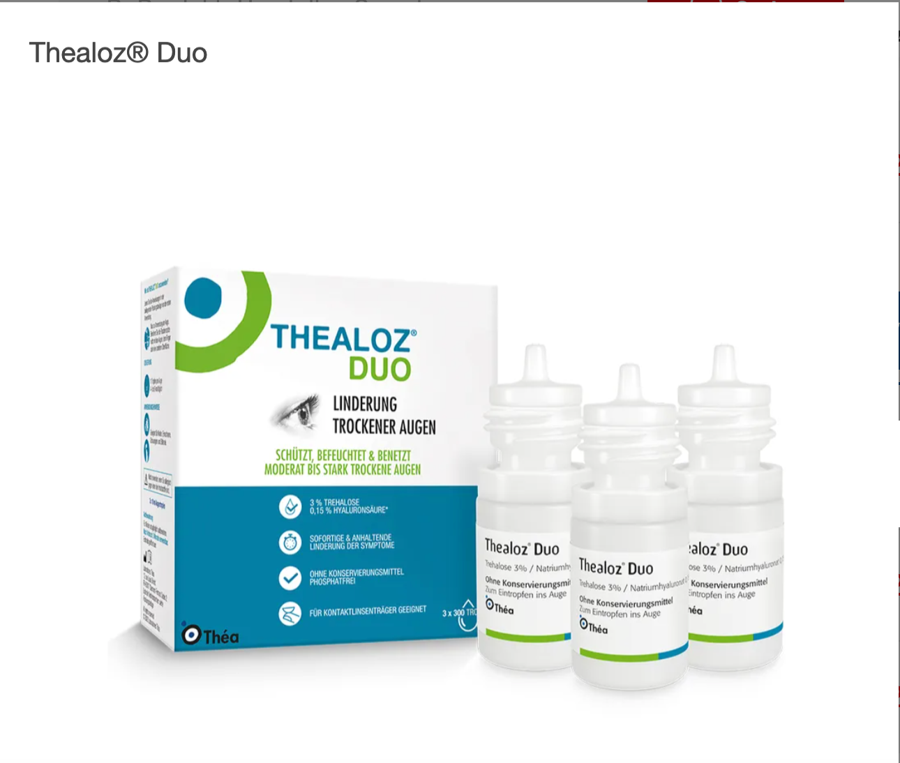 瑞士 Thealoz Duo 透明質酸海藻糖 雙效眼藥水〈10ml x 3 瓶一組〉