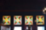 Stained glass over the back of country folks deli
