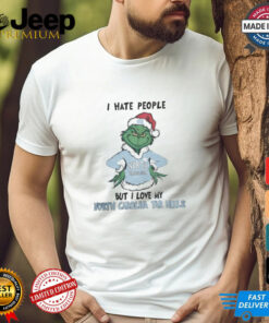 I Hate People But I Love My North Carolina Tar Heels Grinch Merry Christmas Shirt