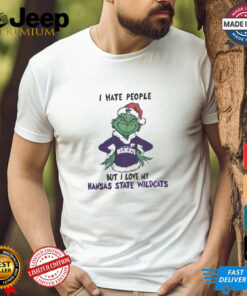 I Hate People But I Love My Kansas State Wildcats Grinch Merry Christmas Shirt