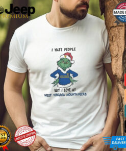 I Hate People But I Love My West Virginia Mountaineers Grinch Merry Christmas Shirt