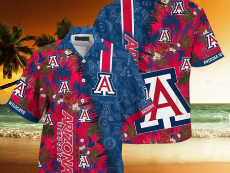 Arizona Wildcats Red Blue Tropical Summer Hawaiian Shirt